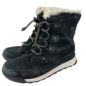 Sorel Youth Whitney II Size 4 Joan Lace Waterproof Winter Boot Black